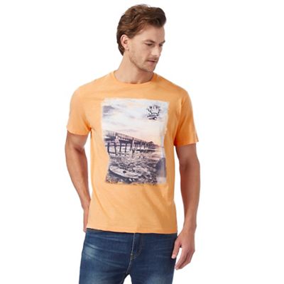 Big and tall orange graphic print t-shirt